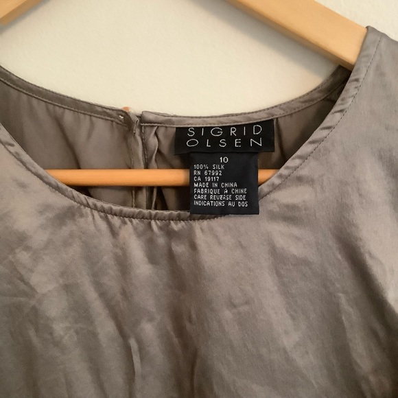 Sigrid Olsen 100% Silk Blouse Size 10 - Picture 3 of 4
